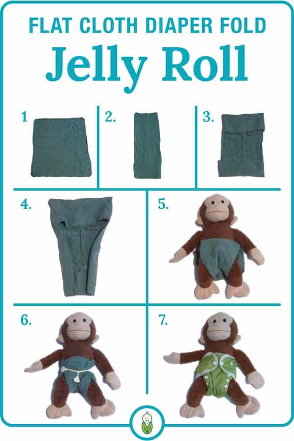 how to flat cloth diaper fold jelly roll