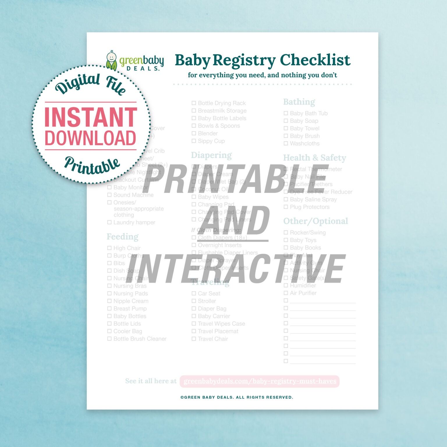 baby registry checklist 2022 pdf