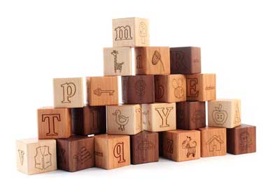 Smiling Tree Toys ABC non-toxic wooden blocks