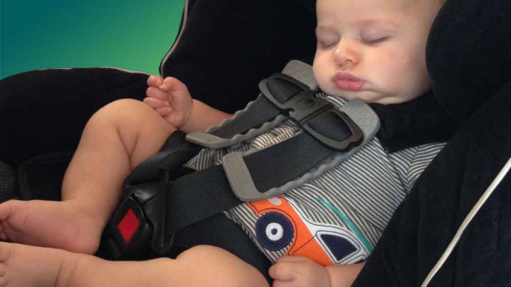 baby in car seat without flame retardants